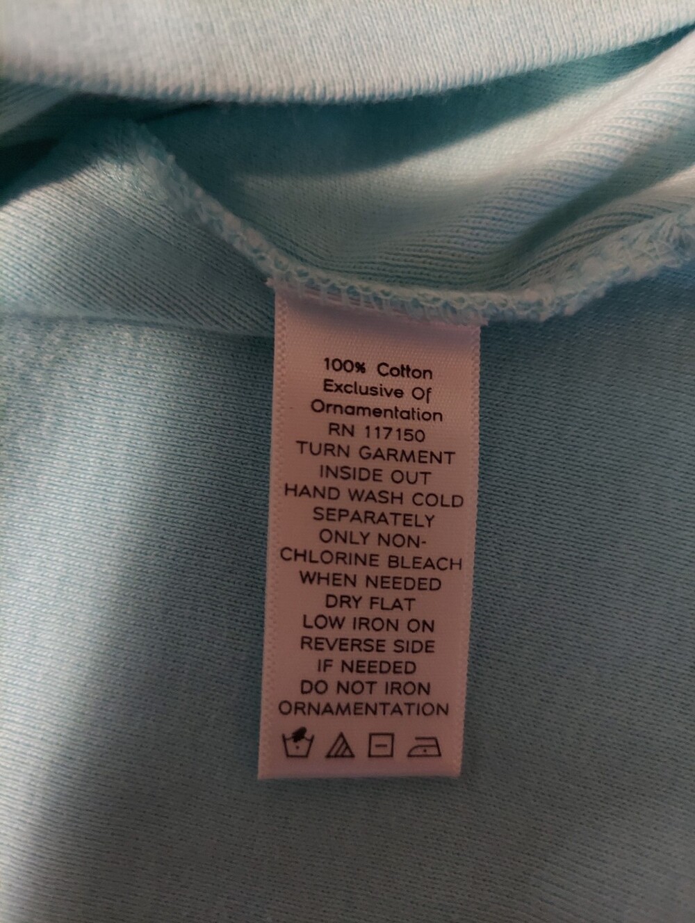 Quacker Factory Aqua Embellished 3/4 Sleeve Top - Picture 4 of 4
